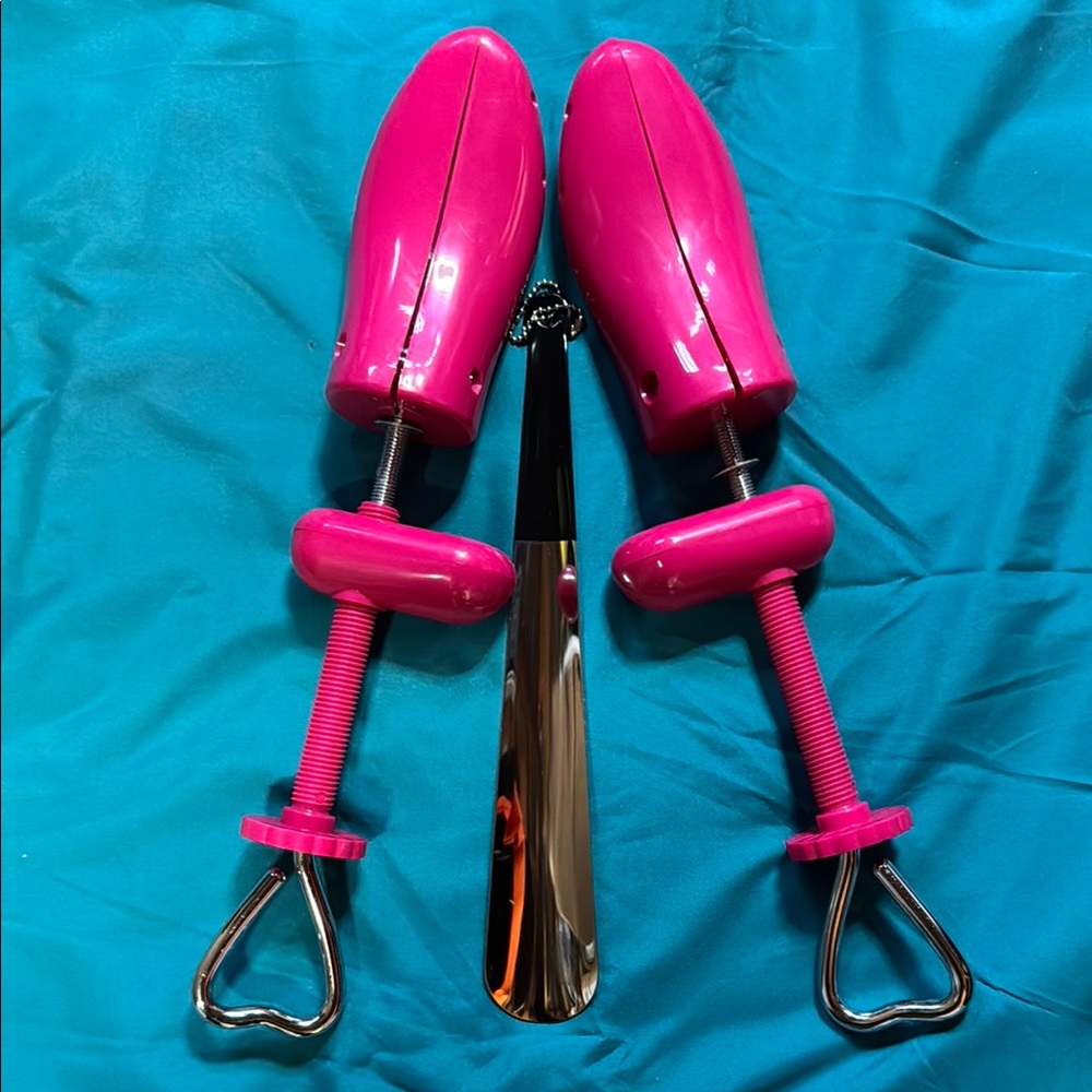 Pink Shoe Stretchers with Metal Shoe Horn